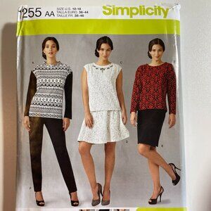 Sewing Pattern Simplicity 1255 AA Size 10-18 Misses Top  Skirt Pants